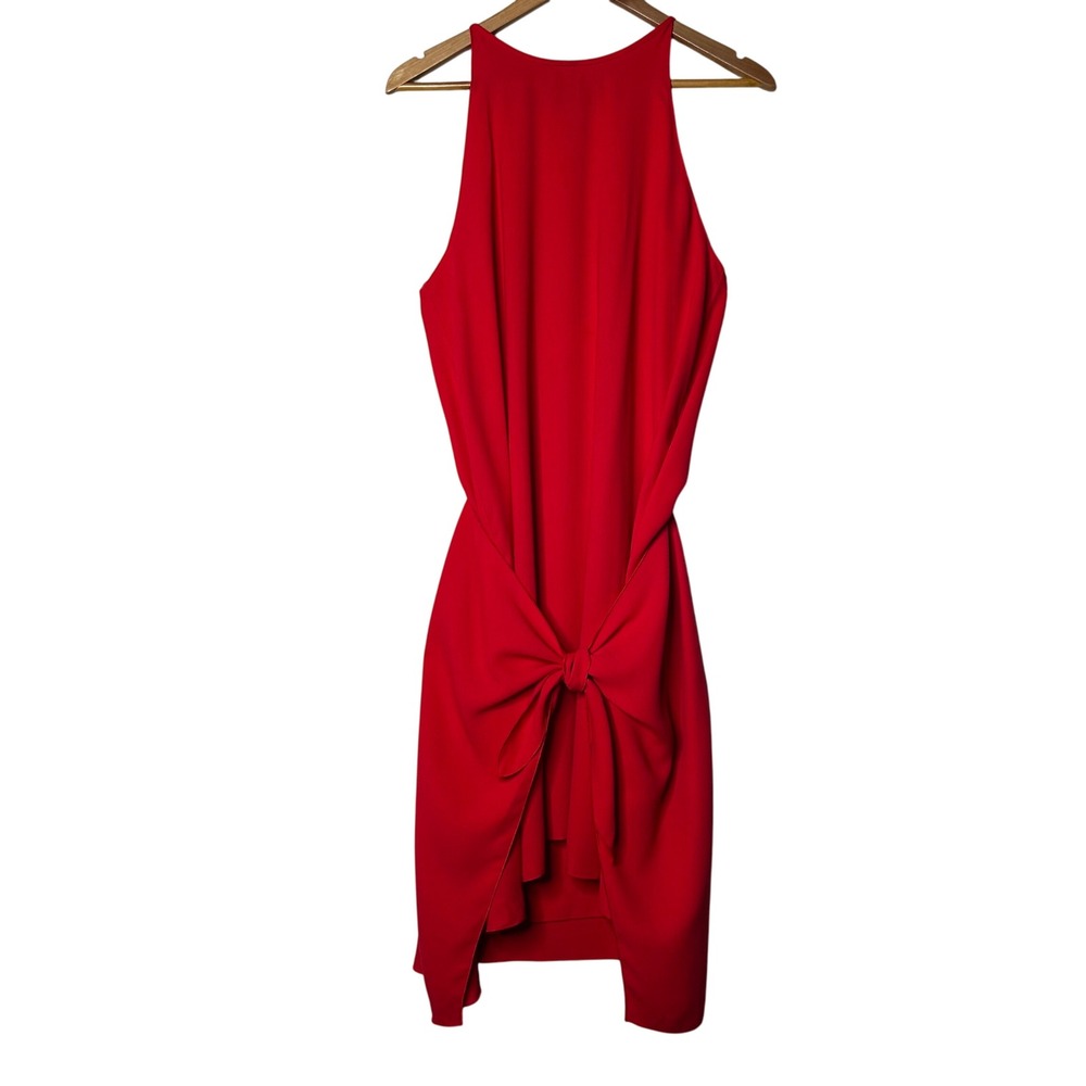 Wilfred Red Dress Size L Halter Neck Sleeveless Tie Waist Party Cocktail‎